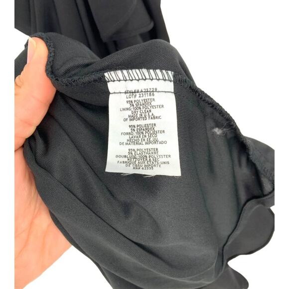 Betsy & Adam Ruched Ruffle Column Gown Black Size 4 NWOT $199 MSRP - Picture 6 of 7